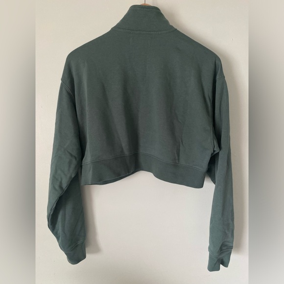 Tna Airy Fleece Boyfriend 1/4 Zip Sweatshirt Green Size Small Cozy Loungewear - Picture 6 of 9